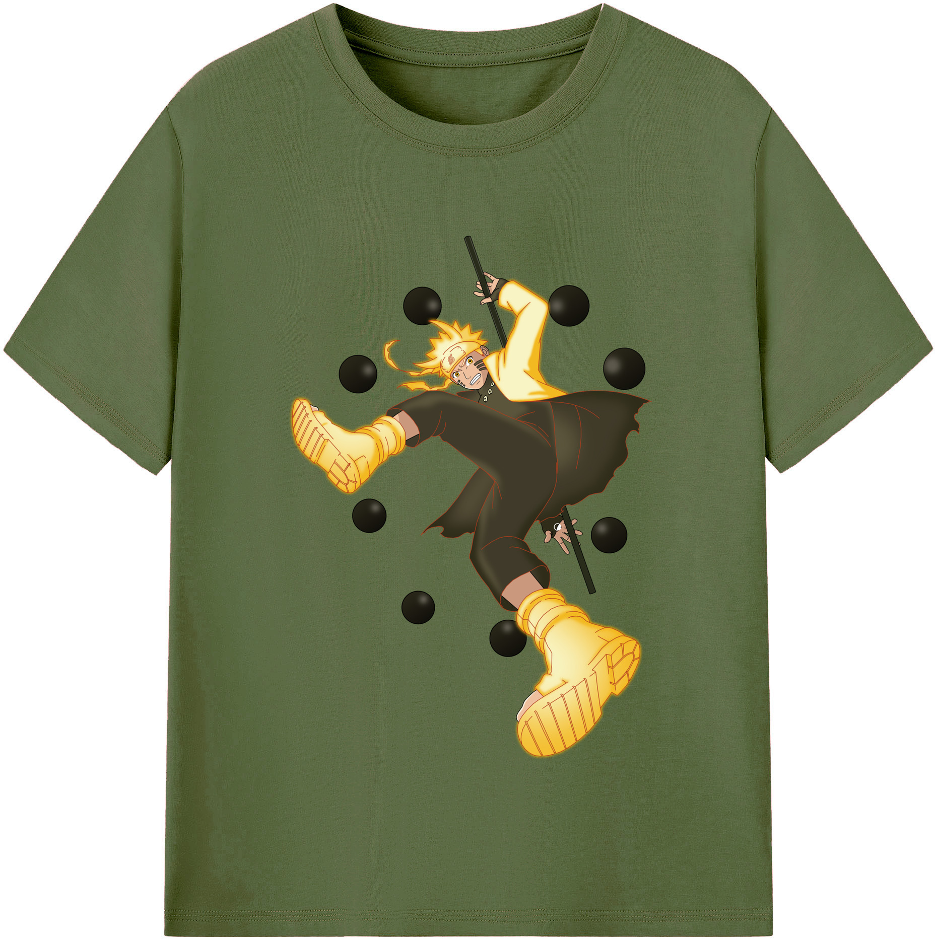 （画像用） NARUTO -ナルト- うずまき ナルト Uzumaki Naruto 綿100％半袖Tシャツ（フロントプリント）